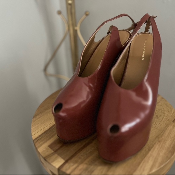 Dries Van Noten Women Red Platform Wedge Heel Sandals Shoe Sz EU 36 1/2 or 6 - Picture 6 of 11